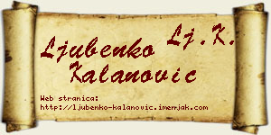 Ljubenko Kalanović vizit kartica